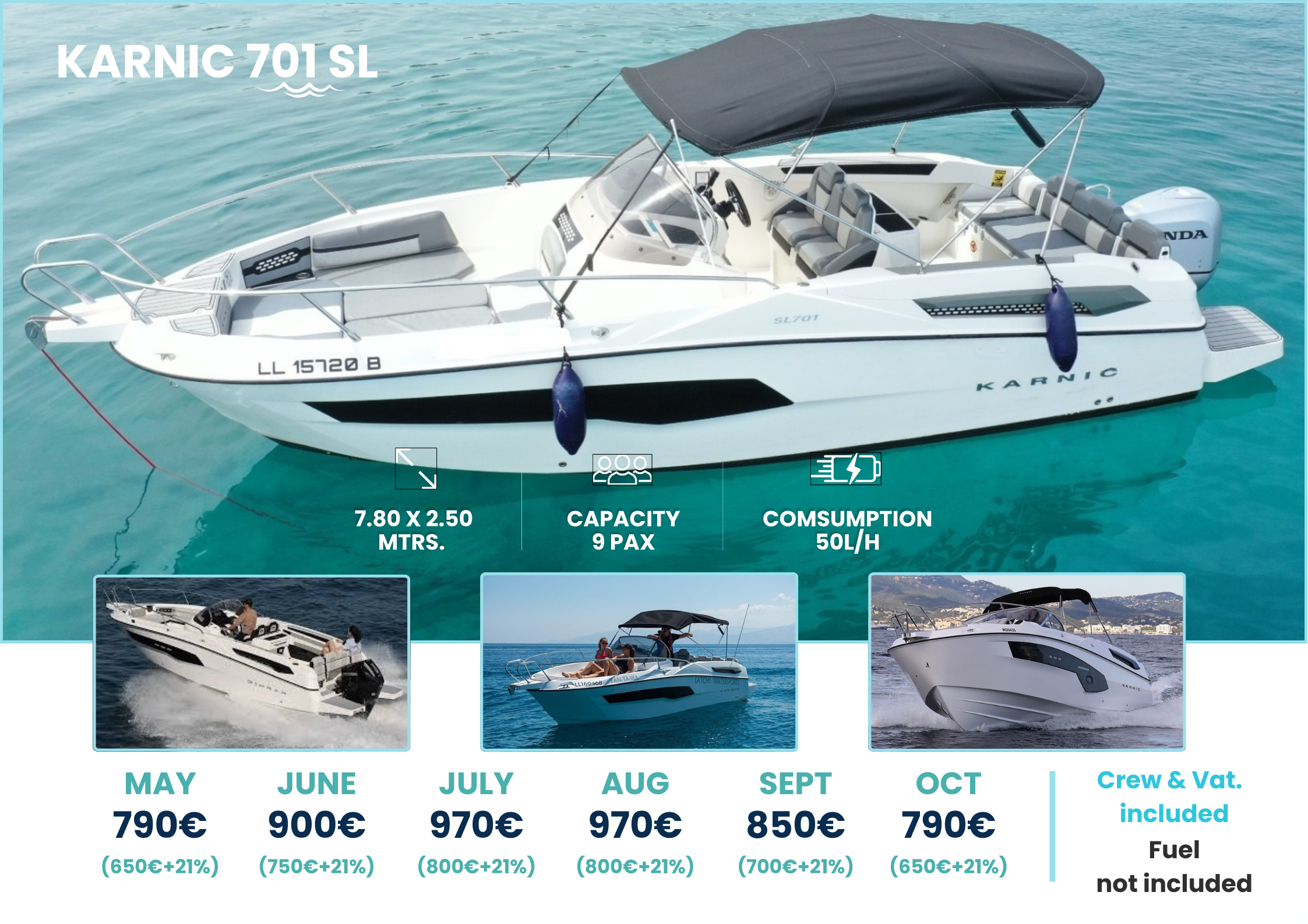 Karnic 701 SL charter Ibiza