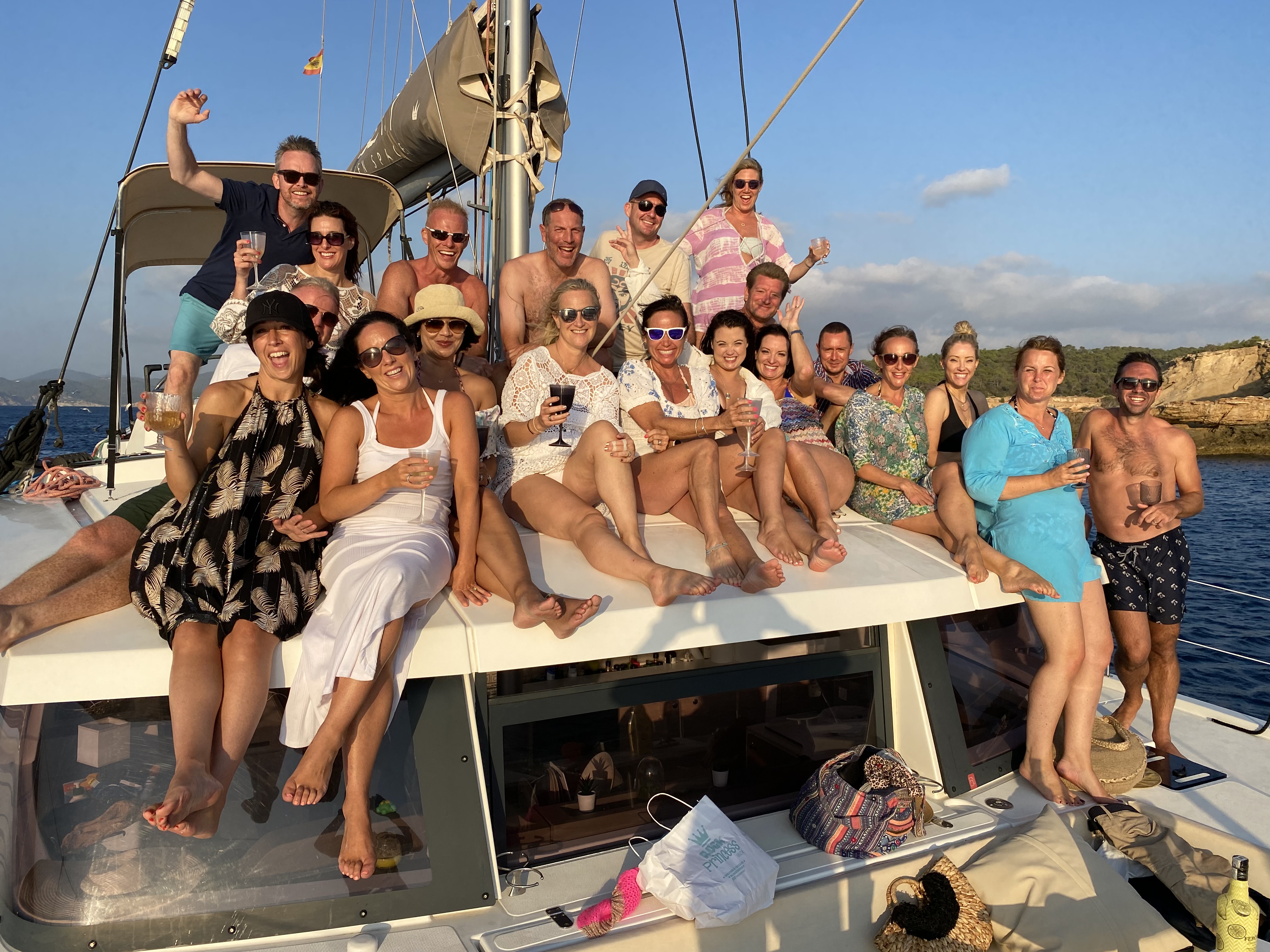 Friends on boat